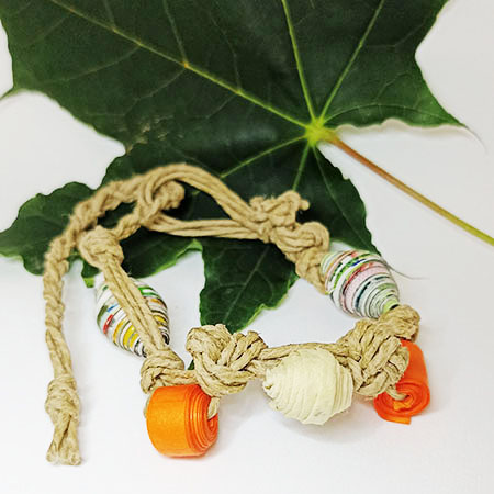 Bracciale Corda Aranciata - Gioielli fatti a mano, nati dalla carta