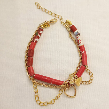 Bracciale Rosso Dorato - Gioielli fatti a mano, nati dalla carta