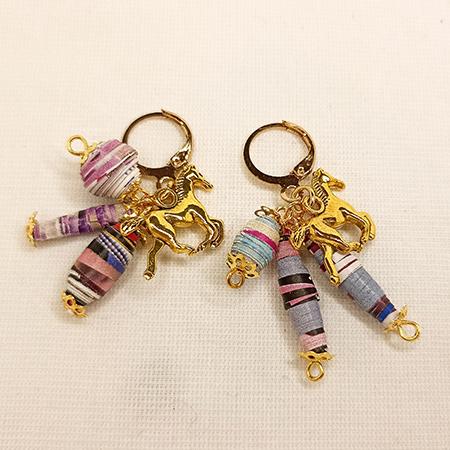 Orecchini Country Rosa - Gioielli fatti a mano, nati dalla carta