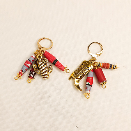 Orecchini Country Rosso - Gioielli fatti a mano, nati dalla carta