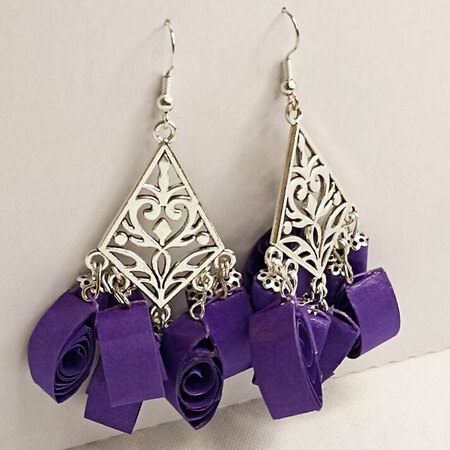 Orecchini Passione Viola - Gioielli fatti a mano, nati dalla carta