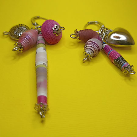 Orecchini Rosa Vivace - Gioielli fatti a mano, nati dalla carta